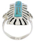 Southwestern Turquoise Inlay Ring Size 8-1/2 EX42853